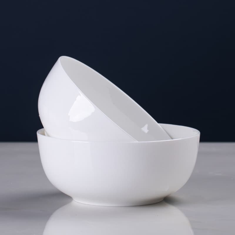 Tigela de macarrão de porcelana de osso branco puro tamanho grande 23cm tigela de macarrão doméstico criativo simples ti