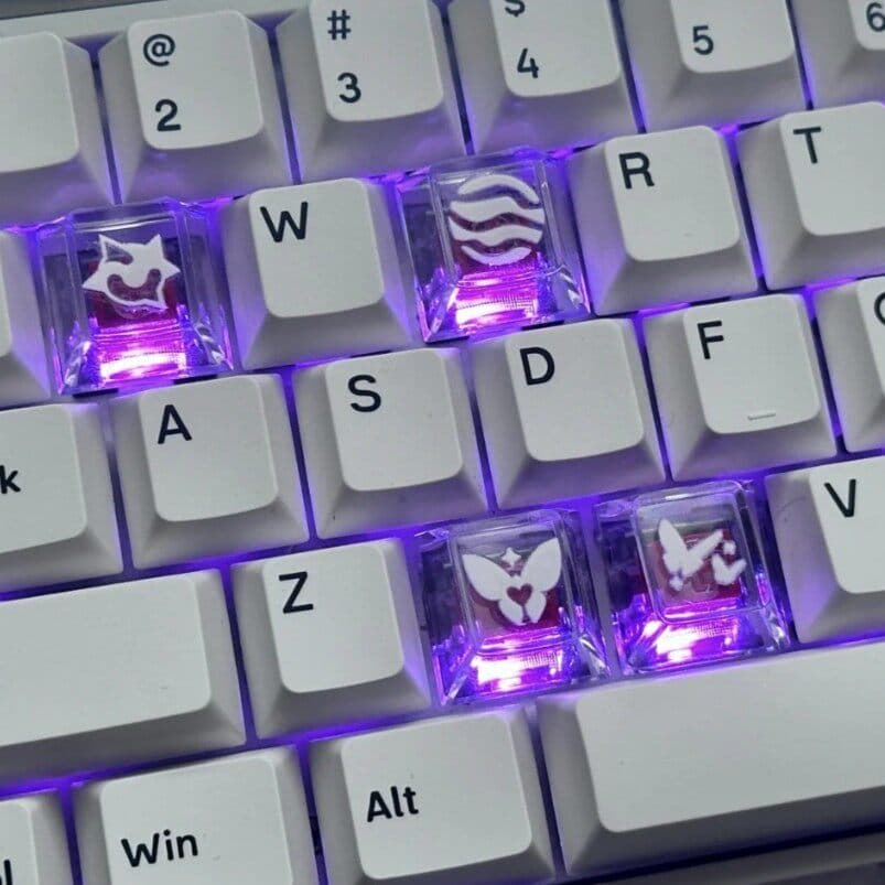 Destemido contrato habilidades keycap transparente keycap Valente keycap coração adaptar-se ao teclado mecânico personal