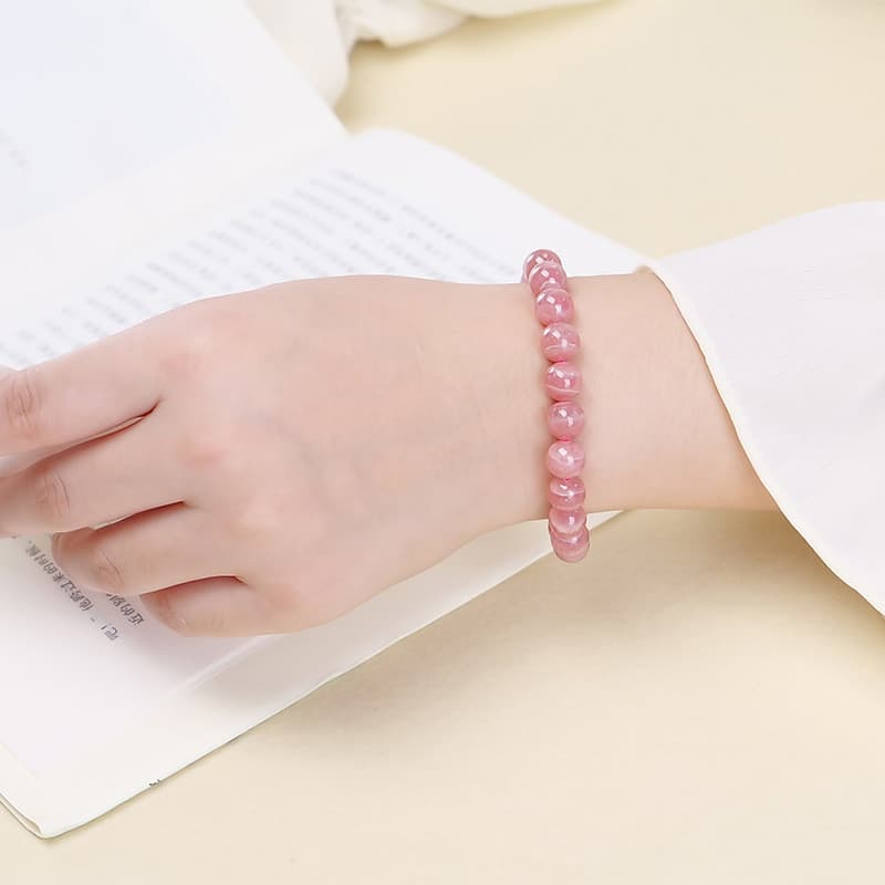 Novo preço de fábrica rodolita simples círculo único senhoras atmosférica moda pulseira de cristal pronto estoque