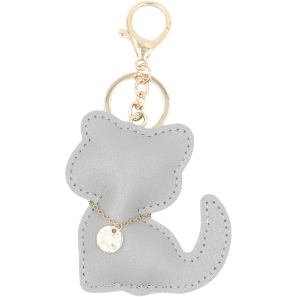 Chaveiro de Gato Fofo, Gatinho Cinza Macio, Chaveiro de Resina, Acessório para Bolsa, Mochila, Capa de Fone de Ouvido