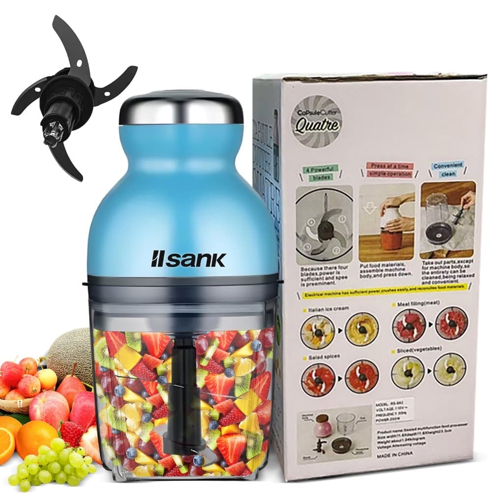 Mini Processador de Alimentos IISank 300W - Moedor de Carne e Legumes