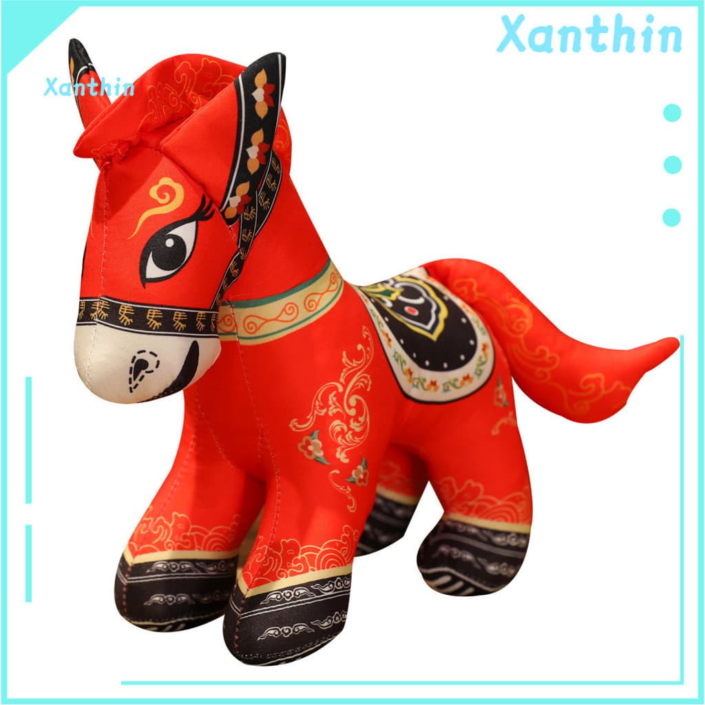National Style Fabric Plush Pony Doll 2026 Year of the Horse Toy 23cm Traditional Chinese Zodiac Lucky Soft Stuffed Home