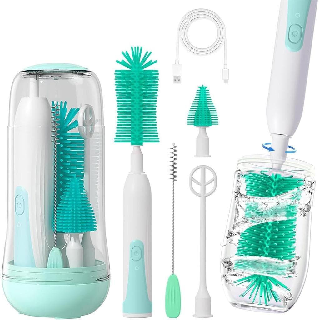 Escova elétrica para limpeza de mamadeiras, escova para limpeza de mamadeiras, kit de limpeza de garrafas de água, Escov