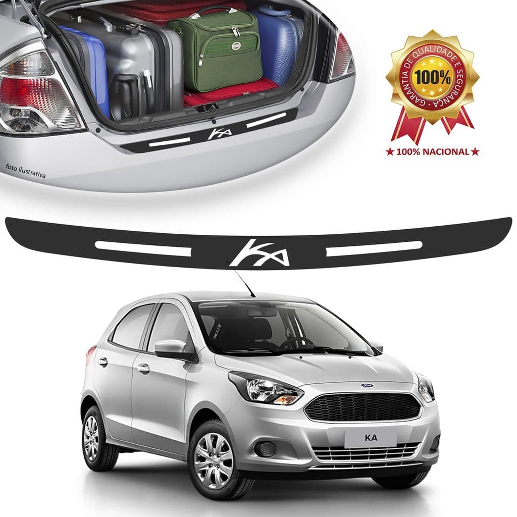 Soleira de Porta Malas Adesivo Protetor Ford Ka Hatch Universal Carro personalizado