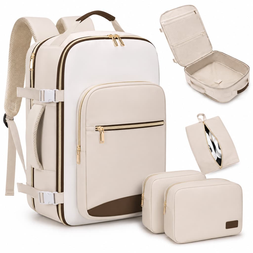 Mochila 4 Em 1 Multifuncional Grande – Bolsa Viagem, USB, Anti-Furto, Notebook 17" – Feminina/Masculina