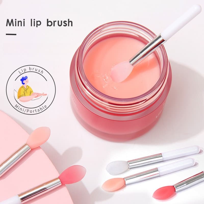 Mini pincel pequeno para lábios, batom, máscara labial, esmalte labial de Silicone, embalado individualmente, Anti-poeir