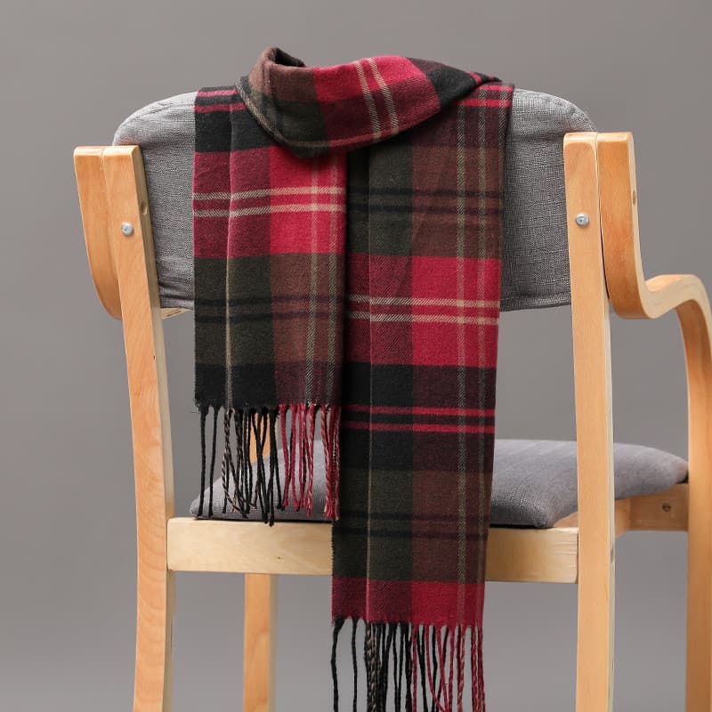 Inverno Grosso Quente Cachecol Masculino Cashmere Xadrez Franjas Borlas Negócios Longo Macio Estilo Britânico Acampament