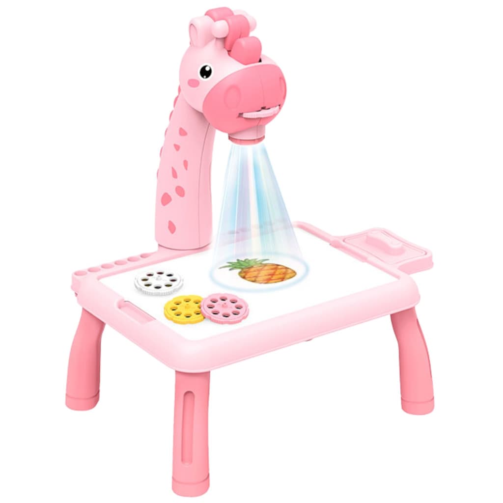 Mesa com Mini Projetor Infantil para Desenhar E Colorir Com Canetinhas 23 Peças Brinquedo Infantil 3 Anos+