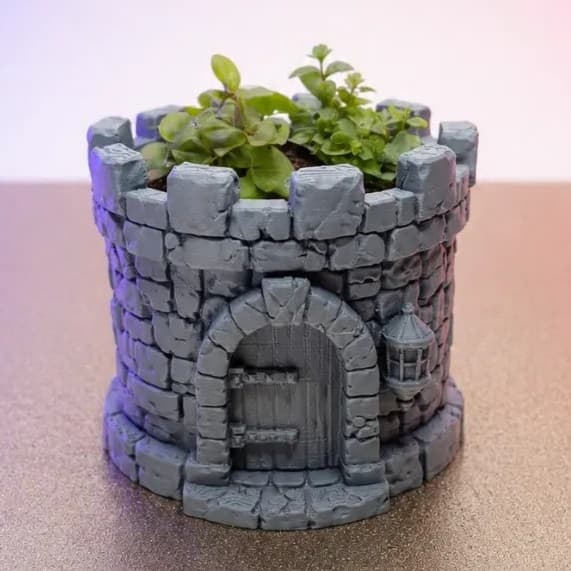 Cachepot Torre de Castelo Medieval Vaso Decorativo Criativo