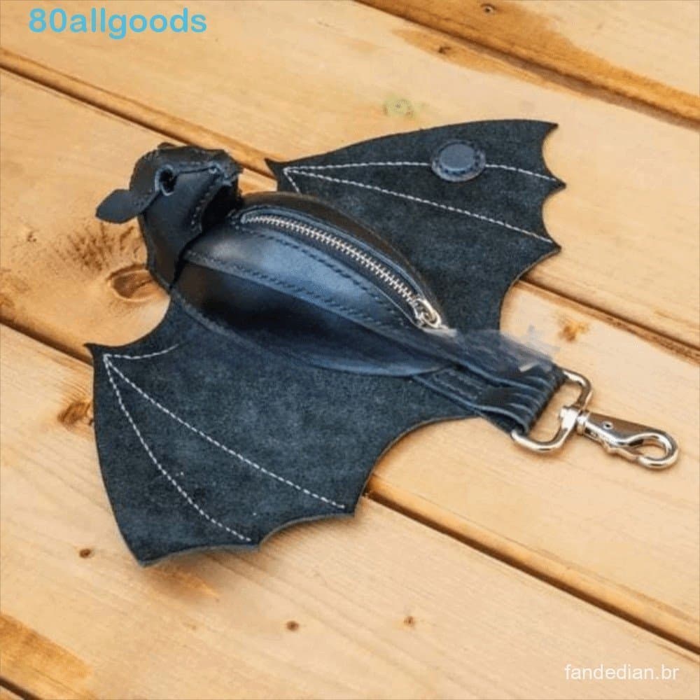 Chaveiro Carteira De Morcego ALLGOODS1 , Bolsa De Moedas Pendurada Pingente De Halloween , Couro Criativo