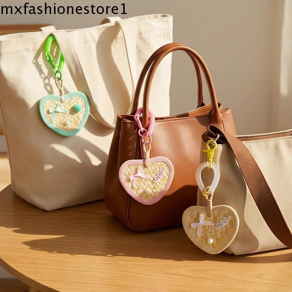 MXFASHIONE Ventilador De Palha Tecido À Mão , Pingente Criativo De Mochila INS , Pequeno Decorativo Feito Estilo Coreano