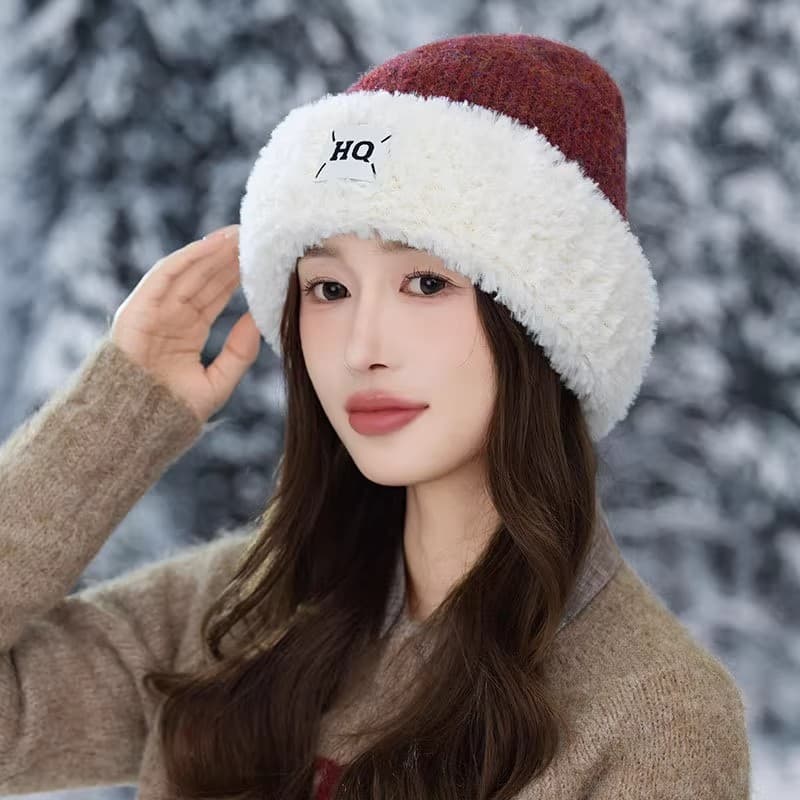 Versão coreana outono inverno chapéu de lã mostrando rosto pequena circunferência da cabeça grande estilo feminino 2026
