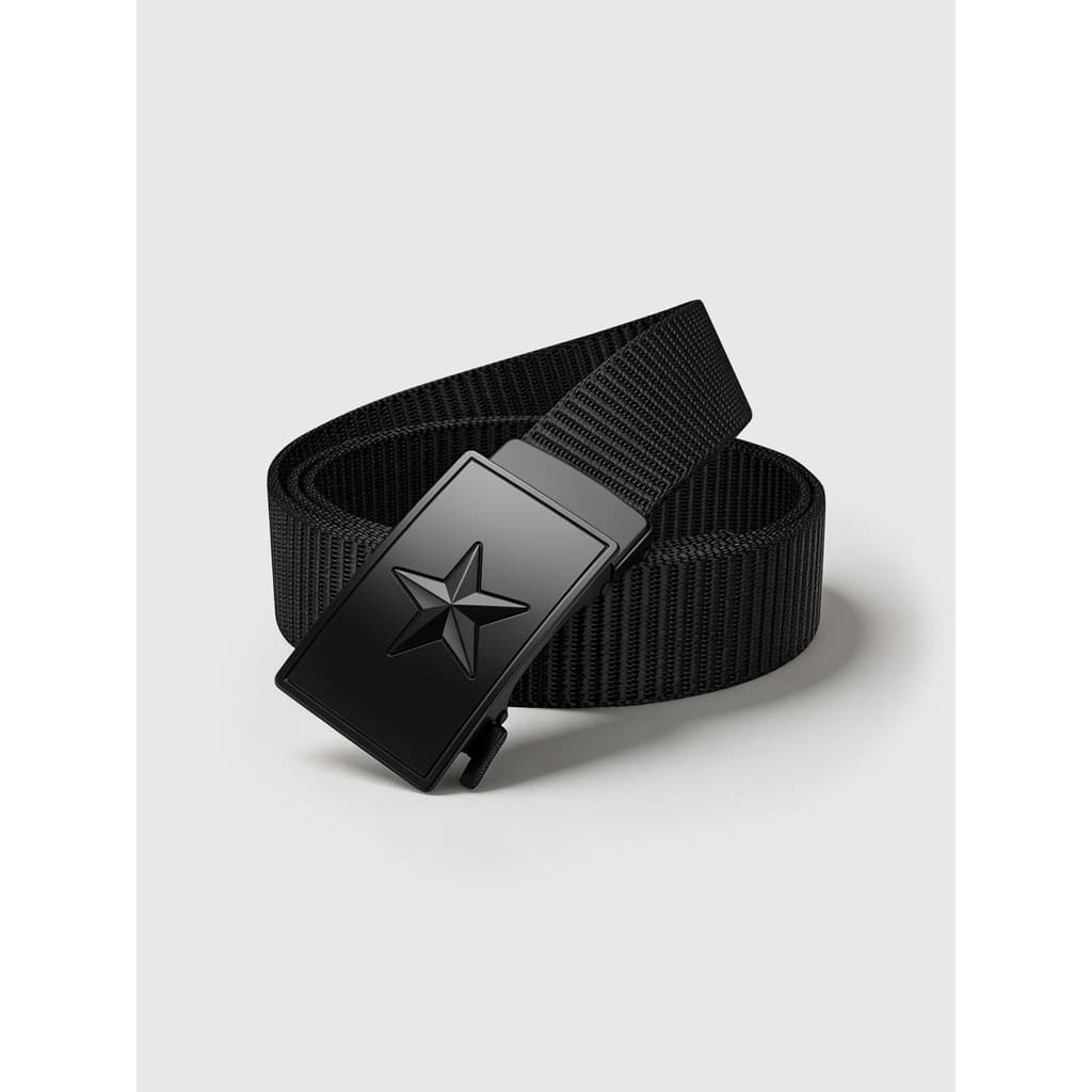 Cinto masculino estrela de cinco pontas fivela automática exterior Wear Casual All-match cinto ao ar livre engrossado du