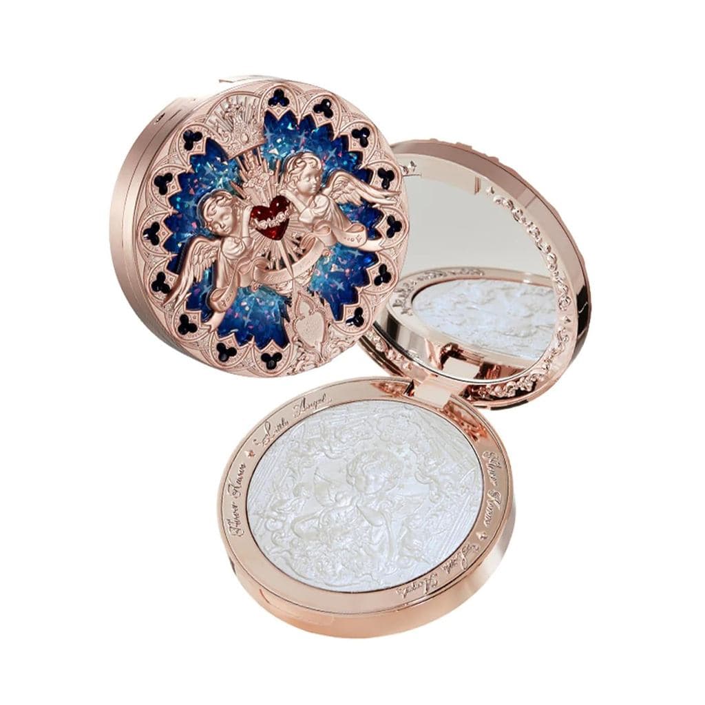 Flower Knows Little Angel Embossed Highlighter - Cool Starlight Highlighter, efeito de luz estelar de longa duração, bri