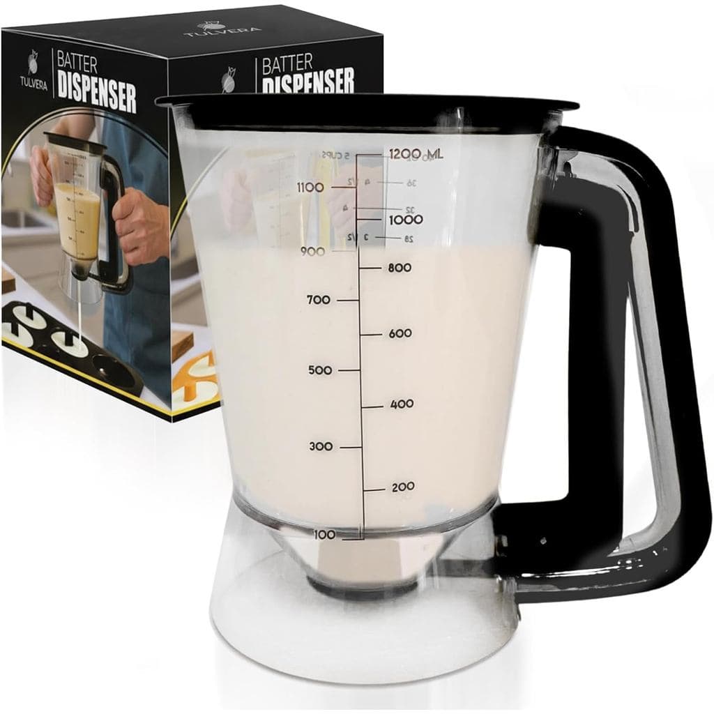 Dispensador de Massa para Panquecas |   Dosador de 5 Porções para Panquecas, Waffles, Crepes, Muffins, Cupcakes |   Alça