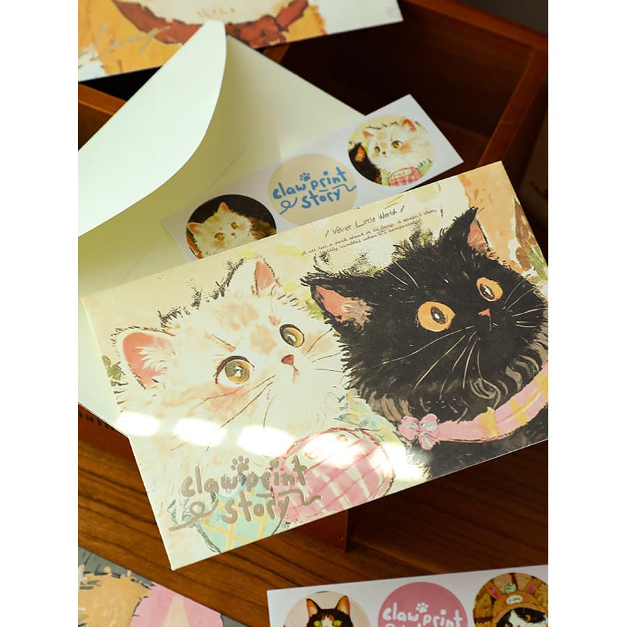 Pequeno dia sem capítulo garra história série bonito animal de estimação Original bênção comemorativa Envelope manuscrit