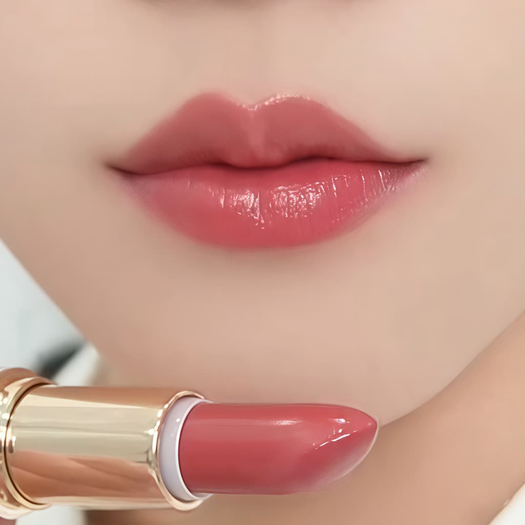 [Hidratante labial seco] rosa puro hidratante desbota linhas labiais clareamento cor Nude pasta de feijão cor batom ofic