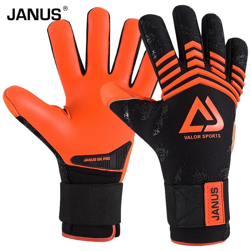 JANUS contato látex sem dedos proteção de costura adulto profissional nível de competição luvas de goleiro de futebol go