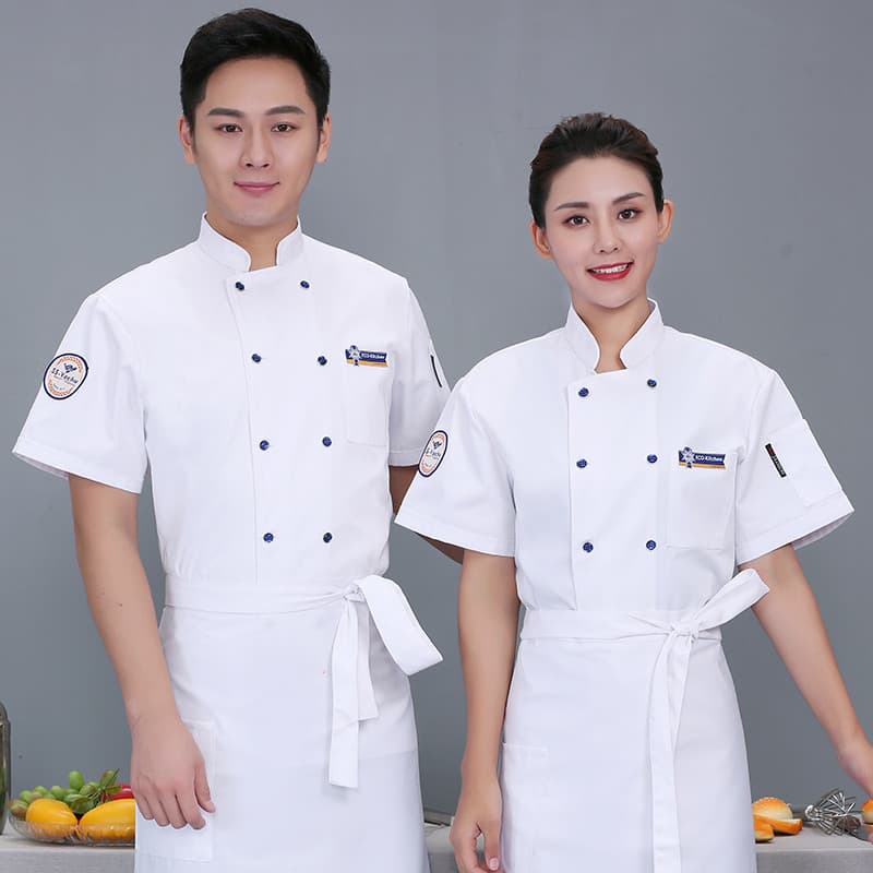 Jardim de infância Hotel Catering ocidental pastelaria chef roupas de manga curta roupas de verão ocidental restaurante