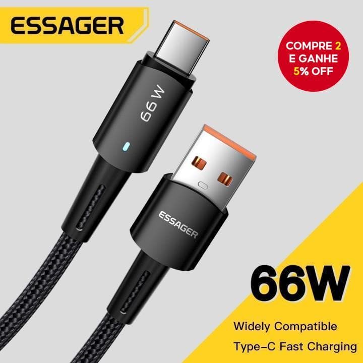 Essa Essager 66W 6A Cabo Carregador Super Rápido USB Tipo C De Dados De Carregamento Para VIVO Xiaomi