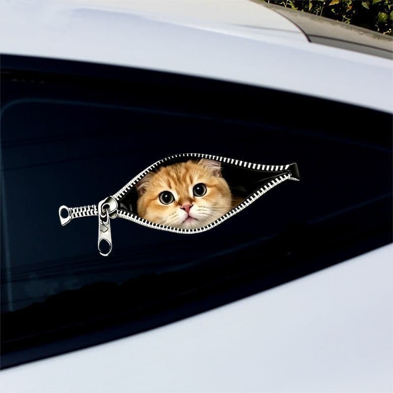 Desenhos animados dos desenhos animados zíper gato cão bonito único criativo corpo do carro bloqueio de riscos à prova d