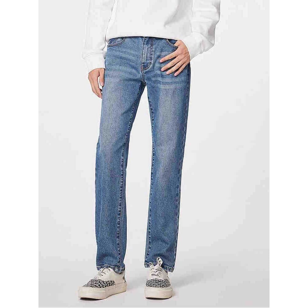 Outono inverno Metes grosso luz escovado Jeans masculino Street Wear Retro juventude Casual Micro textura cônica calças
