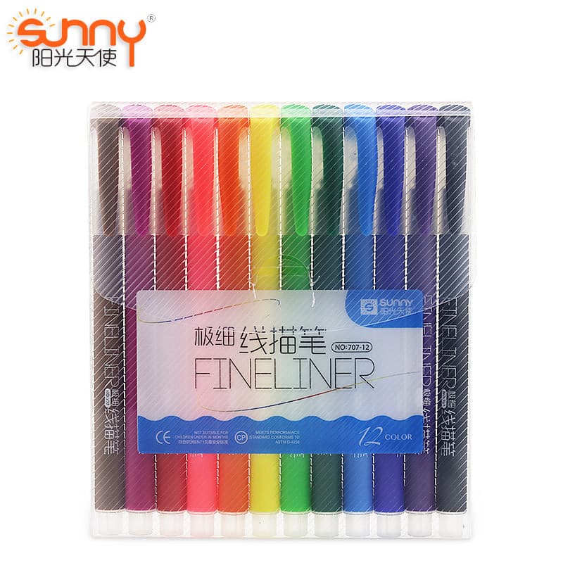 Sunshine anjo 12 cores linha fina desenho caneta assinatura Design desenho esboço caneta quadrinhos desenho à mão caneta