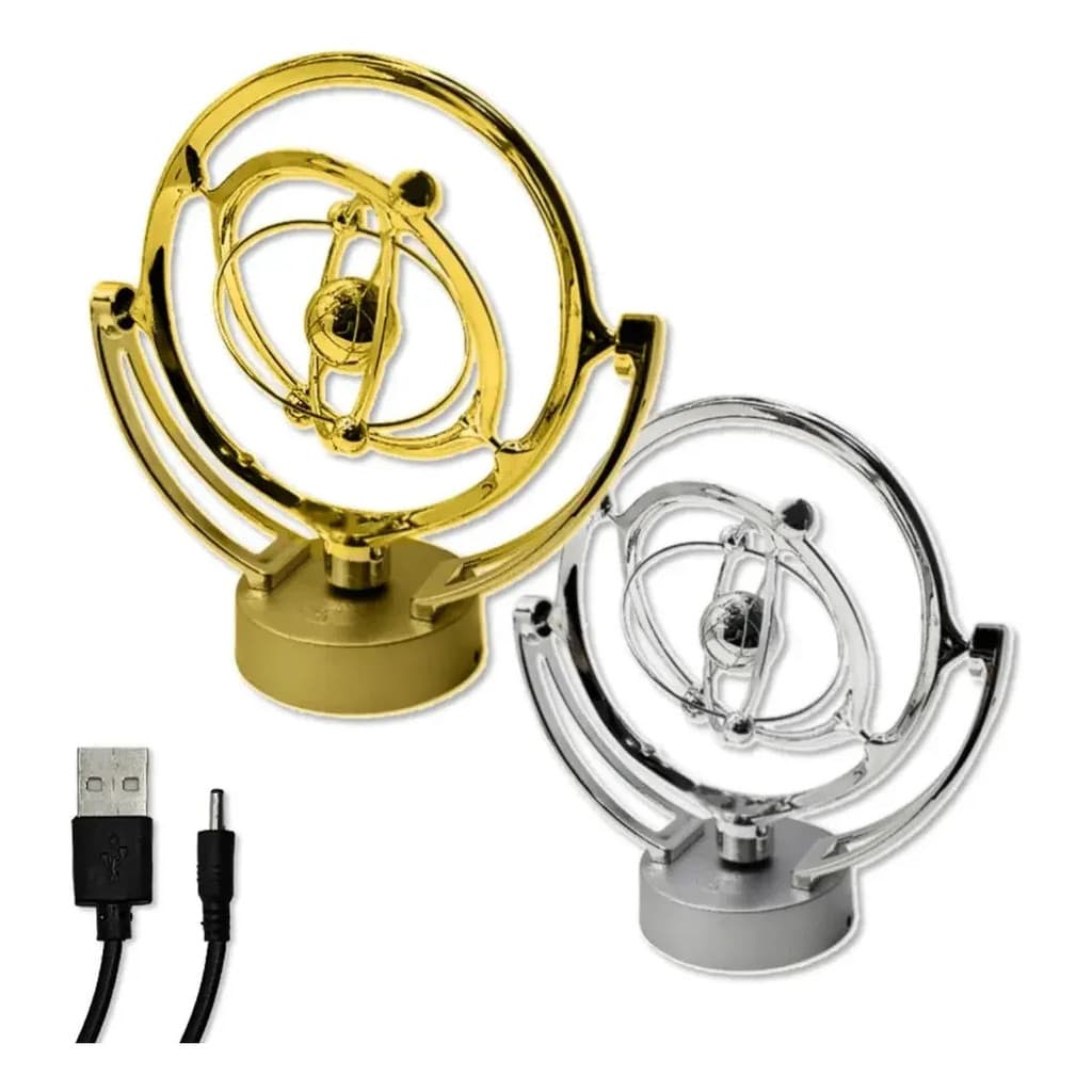 Pêndulo Orbital Cinético Decorativo Enfeite Dourado Prata