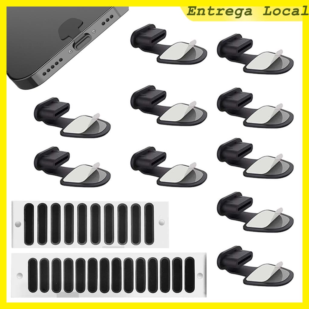 10 Pçs Plugues de poeira USB tipo C, antipoeira protetores de poeira de silicone para porta de carregamento