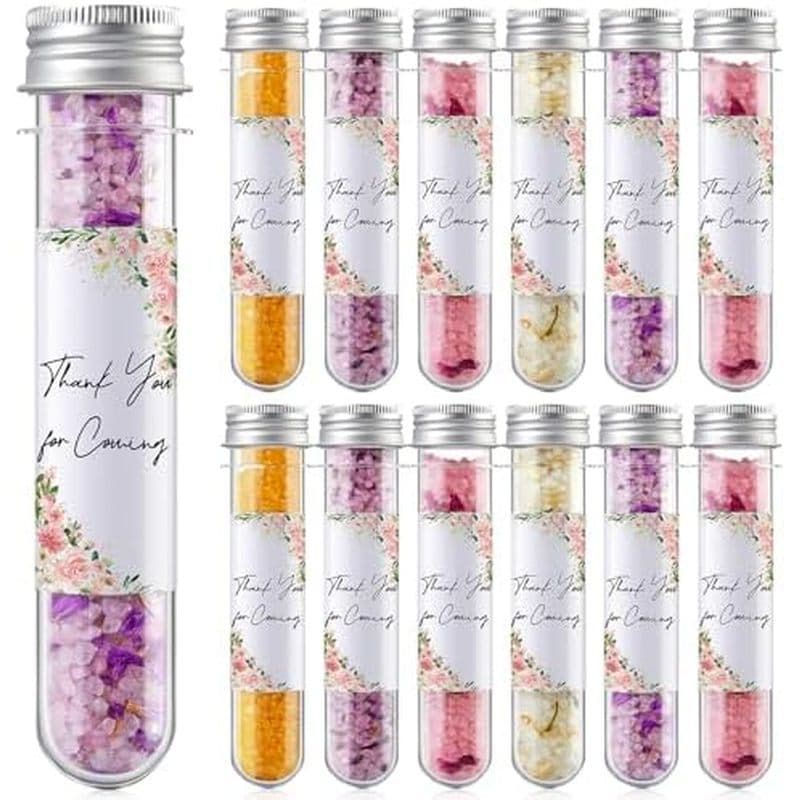 12 peças tubo de ensaio de sal de banho de aromaterapia sal de banho feminino relaxar Spa conjunto de presente casamento