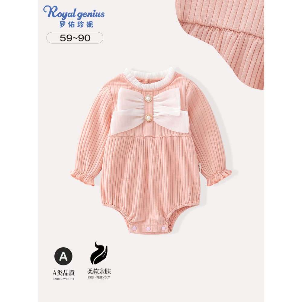 Bebê menina bebê macacão doce Super bonito bebê macacão arco triângulo macacão cem dias de idade macacão primavera outon