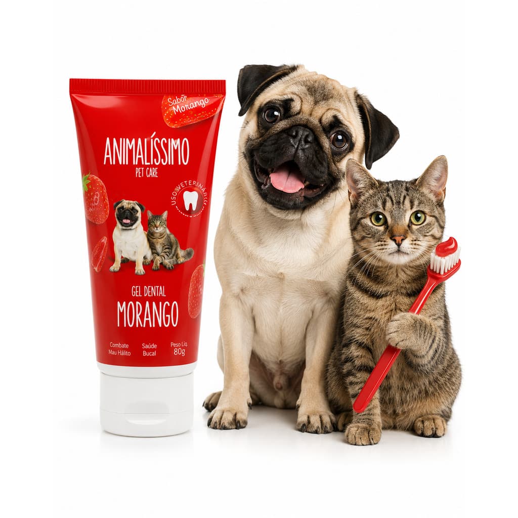 Creme Dental Pasta de Dente Para Cão Cachorro e Gatos 60g