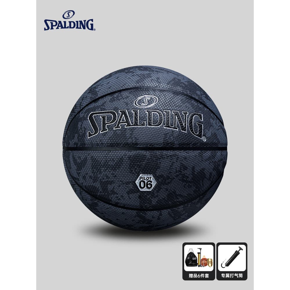 Spalding Oficial Genuíno Novo Estilo Tecnologia Preta Anti-derrapante Piloto Absorvente de Suor 06 Composto PU No. 7 Int
