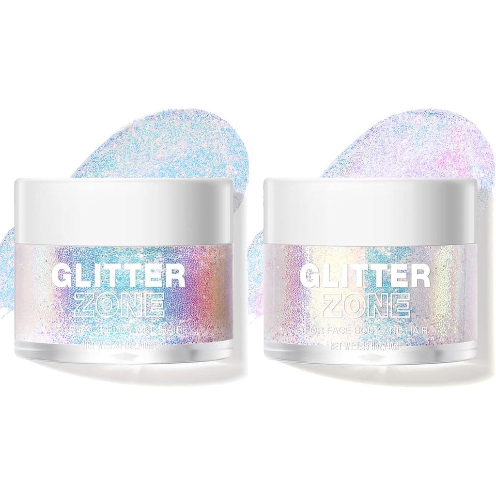Gel de Glitter Holográfico LANGMANNI para Corpo, Rosto, Cabelo e Lábios. Gel de Glitter que Muda de Cor sob a Luz. Vegan