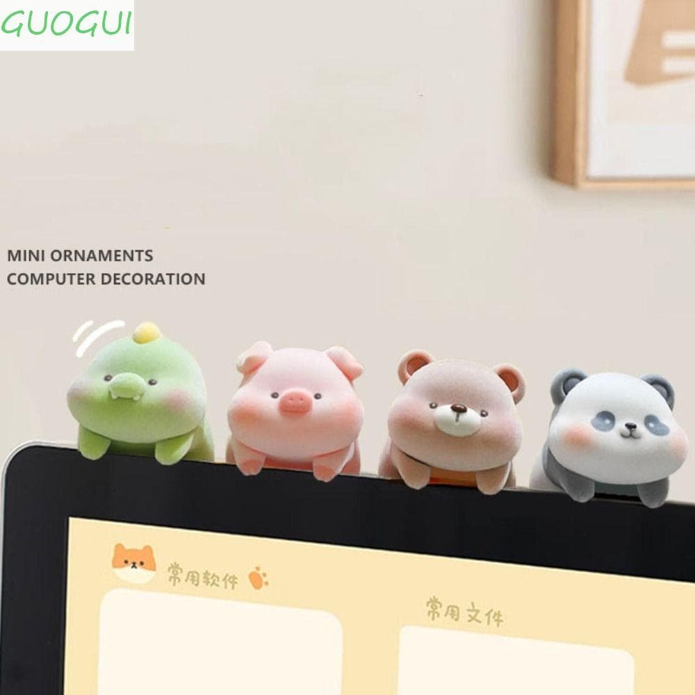 Modelo Animal De Tela GUOGUI , Ornamento De Mesa , Decoração De Monitor De Computador De Cachorro Panda , Boneca De Cons