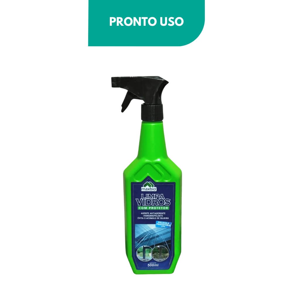 Limpa Vidros e Espelhos 500mL Spray com Película Protetora Hidrorrepelente