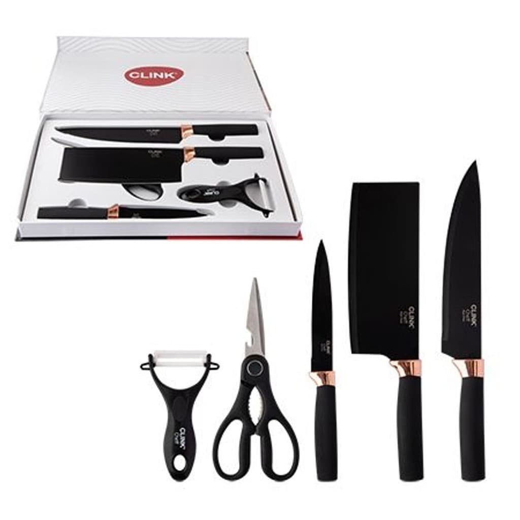 Clink Ck6061 Jogo Facas Inox 5 Peças Preto Profissional Cozinha