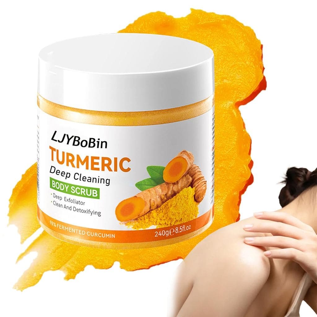 Esfoliante Corporal de Cúrcuma, Esfoliante Corporal Artesanal de Limpeza Profunda, Esfoliante Facial Hidratante de Cúrcu