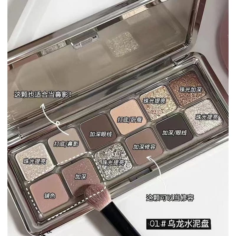 Cimento cinza café cor como pintar Profound doze cores paleta de sombras baixa saturação cor terra fosco perolado maquia