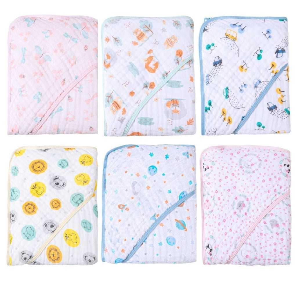 Toalha de Banho Fralda Papi Soft com Capuz para Bebê Kit com 2, 3 ou 4 Toalhas Papi