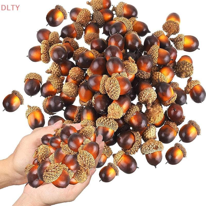 DL 20 Peças De Mini Bolotas Artificiais , Adereços De Frutas Falsas , Plantas De Carvalho Realistas , Modelo Artesanal P