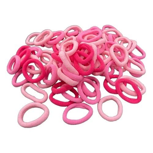 Elástico De Cabelos Xuxinha De Cabelo 100 Unid Rosa Lisa