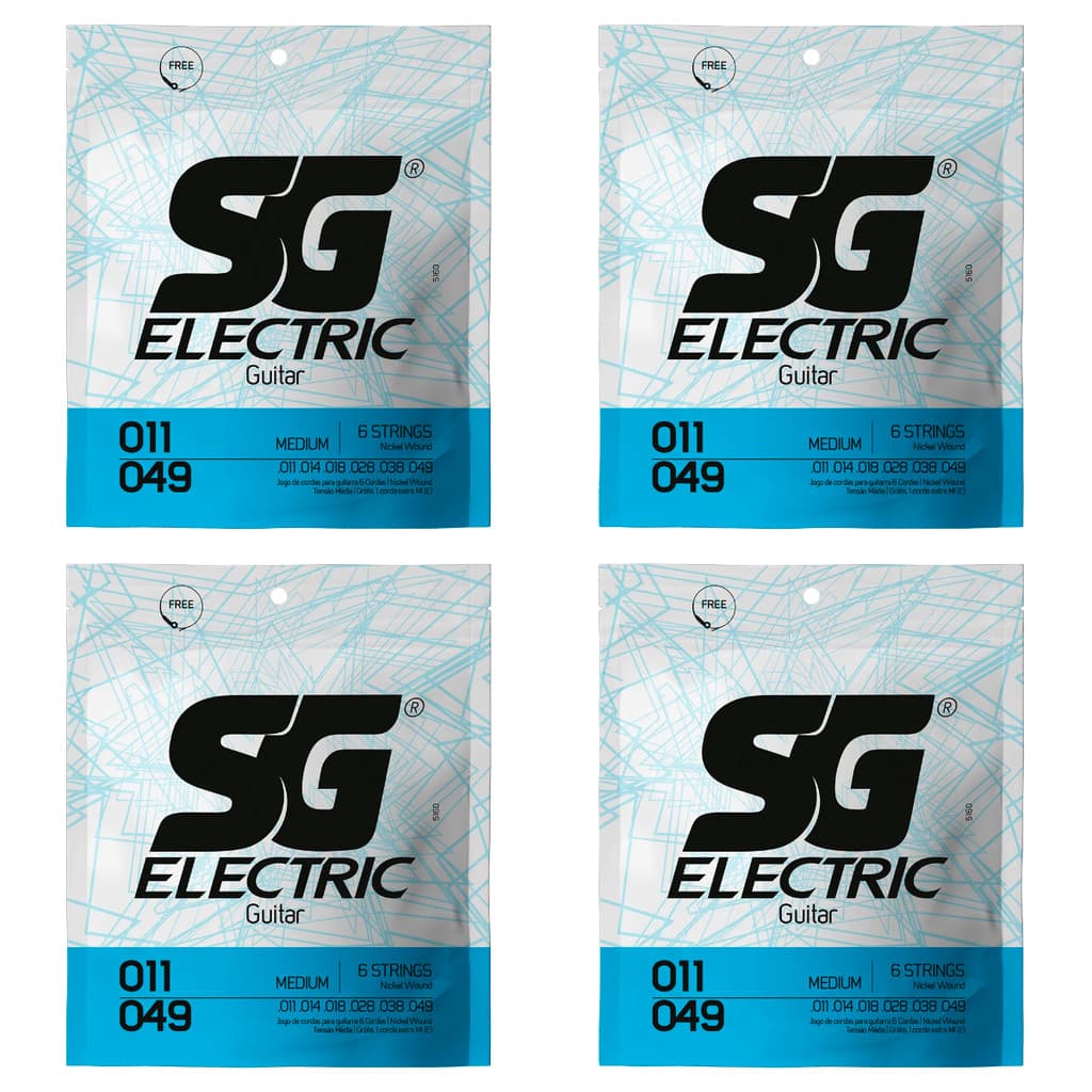 Kit 4 Encordoamento P/Guitarra 011  Média SG