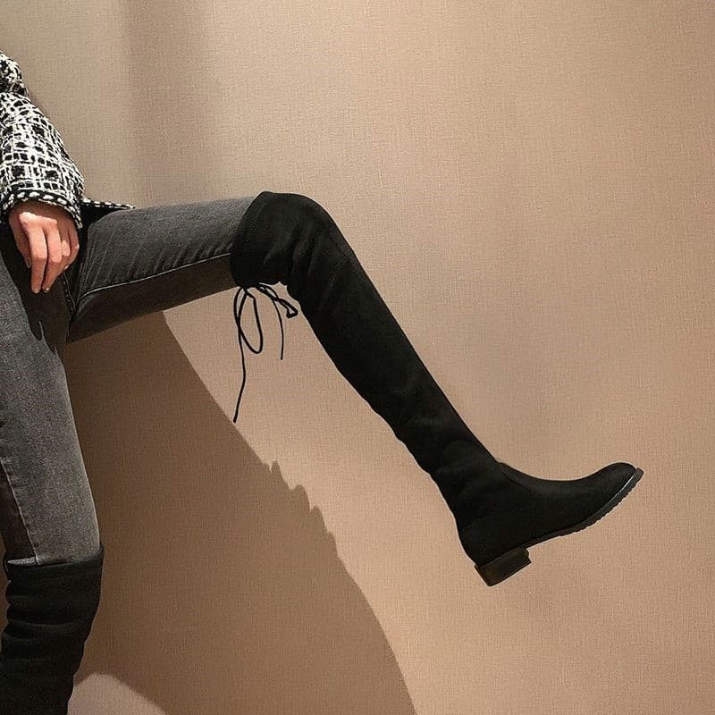 Botas femininas Botas femininas acima do joelho Stovepipe Botas elásticas 2025 Primavera Outono Novo estilo Botas longas