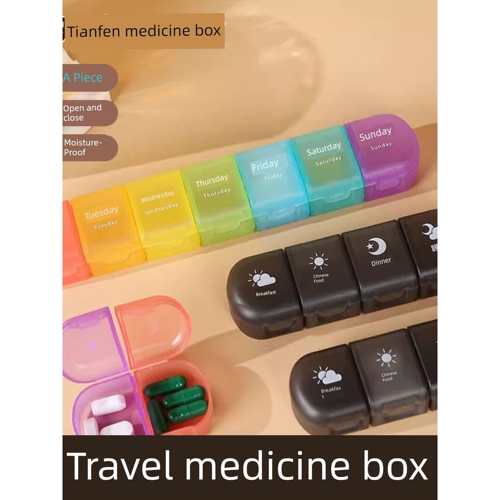 Ferramenta útil de viagem Caixa de comprimidos de sete dias para uma semana Sub-embalagem de medicamentos portátil Sub-m