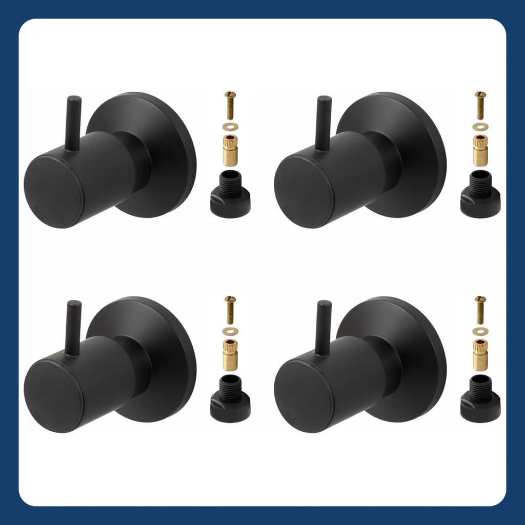 Kit 4 Acabamentos Para Registro Docol Preto Com Conversor C90 Black
