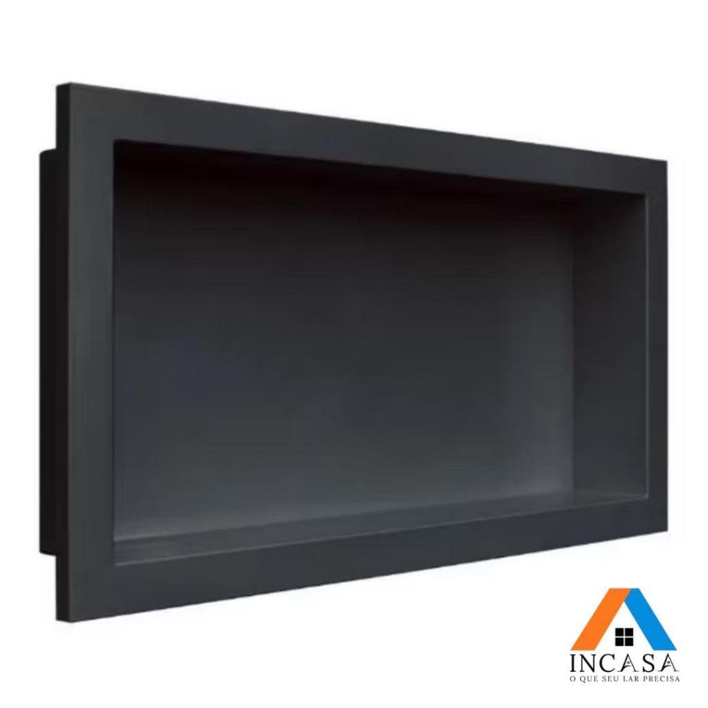 Nicho Para Banheiro Modelo Tipo Porcelanato Parede Embutir 30x60cm PRETO