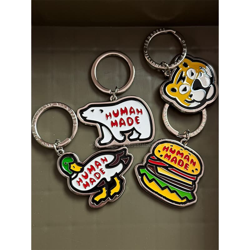 Humano feito japonês Street Wear criativo casal pato urso Polar Metal chaveiro saco de escola pingente pingente