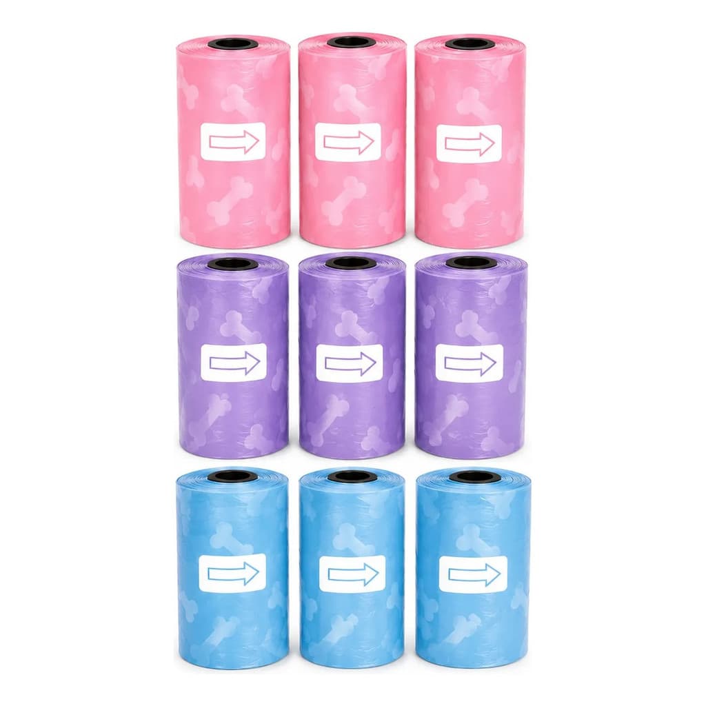 Refil Saquinho Higiênico Cata Caca Pet Cães 3 Rolos 45 Sacos Rosa