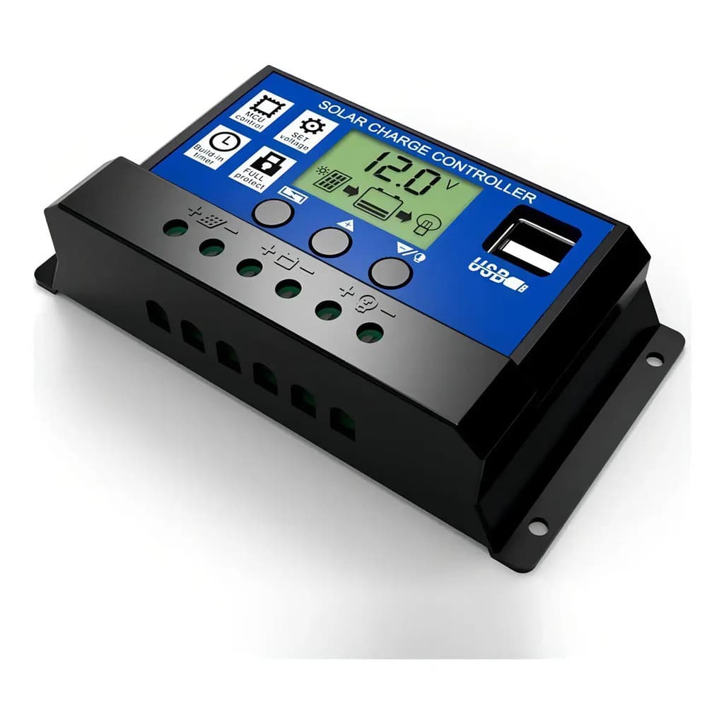 Controlador De Carga 30a 12v/24v Regulador Sistema Solar OffGrid para baterias e sistemas completos